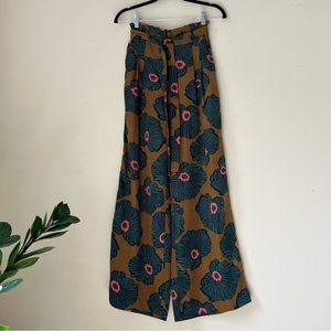 Anthropologie Skies Are Blue Windham Wide-Leg Floral Paper Bag Pants XS